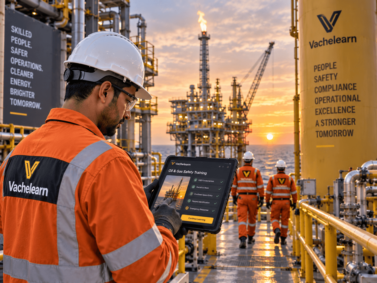 Engineer conducting a safety check at a processing facility